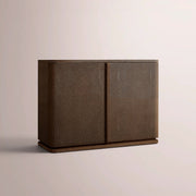 Liromelle Shagreen Sideboard — MOCHA SHAGREEN/BROWN BRUSHED OAK / DOOR 48