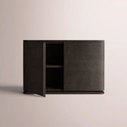 Liromelle Shagreen Sideboard — EBONY SHAGREEN/BLACK BRUSHED OAK / DOOR 48
