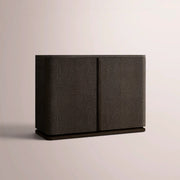 Liromelle Shagreen Sideboard — EBONY SHAGREEN/BLACK BRUSHED OAK / DOOR 48