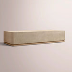 Liromelle Shagreen Rectangular Plinth Coffee Table — TAUPE SHAGREEN/GREIGE BRUSHED OAK / 76