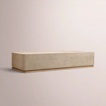 Liromelle Shagreen Rectangular Plinth Coffee Table — TAUPE SHAGREEN/GREIGE BRUSHED OAK / 52