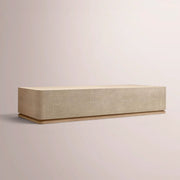 Liromelle Shagreen Rectangular Plinth Coffee Table — TAUPE SHAGREEN/GREIGE BRUSHED OAK / 64