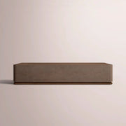 Liromelle Shagreen Rectangular Plinth Coffee Table — MOCHA SHAGREEN/BROWN BRUSHED OAK / 52