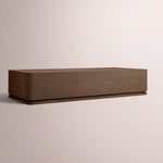 Liromelle Shagreen Rectangular Plinth Coffee Table — MOCHA SHAGREEN/BROWN BRUSHED OAK / 76