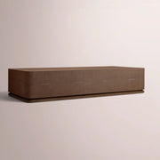 Liromelle Shagreen Rectangular Plinth Coffee Table — MOCHA SHAGREEN/BROWN BRUSHED OAK / 76