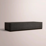 Liromelle Shagreen Rectangular Plinth Coffee Table — EBONY SHAGREEN/BLACK BRUSHED OAK / 64