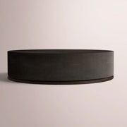 Liromelle Shagreen Round Plinth Coffee Table — EBONY SHAGREEN/BLACK BRUSHED OAK / 60