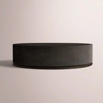 Liromelle Shagreen Round Plinth Coffee Table — EBONY SHAGREEN/BLACK BRUSHED OAK / 48
