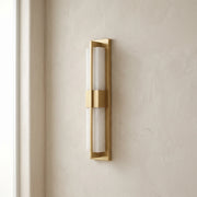 Rectangular Alabaster Modern Brass Wall Sconce