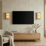 Rectangular Calviero Snowflake Stone Wall Lamp