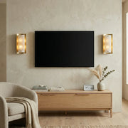 Rectangular Calviero Snowflake Stone Wall Lamp