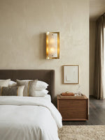 Rectangular Calviero Snowflake Stone Wall Lamp