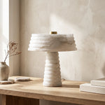 Ribbed Alabaster Table Lamp
