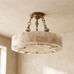 Round Aurevia Alabaster Ceiling Light