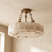 Round Aurevia Alabaster Ceiling Light