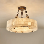 Round Aurevia Alabaster Ceiling Light
