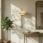 Semicircular Bowl Tether Alabaster Wall Lamp