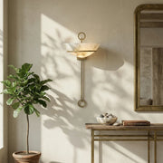 Semicircular Bowl Tether Alabaster Wall Lamp