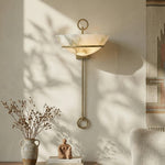Semicircular Bowl Tether Alabaster Wall Lamp