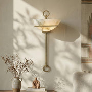 Semicircular Bowl Tether Alabaster Wall Lamp