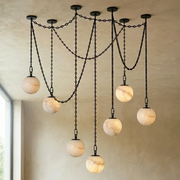 Alabaster Spherical Chain Chandelier