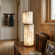 Staggered Fluted Column Alabaster Table Lamp — image 2