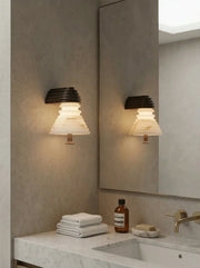 Strata Ribbed Alabaster Wall Sconce