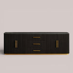 Favera Plinth Sideboard with Drawers — EBONY / BLUESTONE