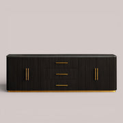 Favera Plinth Sideboard with Drawers — EBONY / BLUESTONE