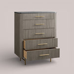 Favera Five-Drawer Dresser — SMOKE / BLUESTONE