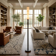 Verena Stacked Alabaster Column Floor Lamp