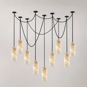 Verian Alabaster Capsule Chain Chandelier