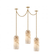 Verian Alabaster Capsule Chain Chandelier