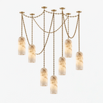 Verian Alabaster Capsule Chain Chandelier