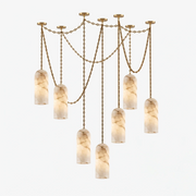 Verian Alabaster Capsule Chain Chandelier