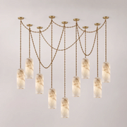 Verian Alabaster Capsule Chain Chandelier