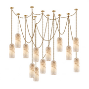 Verian Alabaster Capsule Chain Chandelier