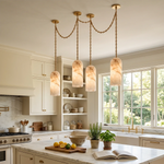 Verian Alabaster Capsule Chain Chandelier