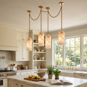 Verian Alabaster Capsule Chain Chandelier