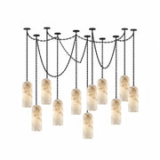 Verian Alabaster Capsule Chain Chandelier