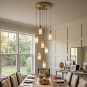 Verity Alabaster Dome Spiral Chandelier