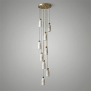Verity Alabaster Dome Spiral Chandelier