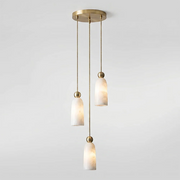 Verity Alabaster Dome Spiral Chandelier