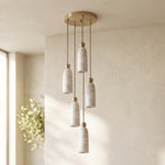 Verity Alabaster Dome Spiral Chandelier