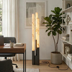 Vertical Alabaster Geometric Floor Lamp