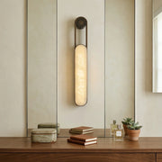 Vertical Ring Handle Alabaster Wall Lamp